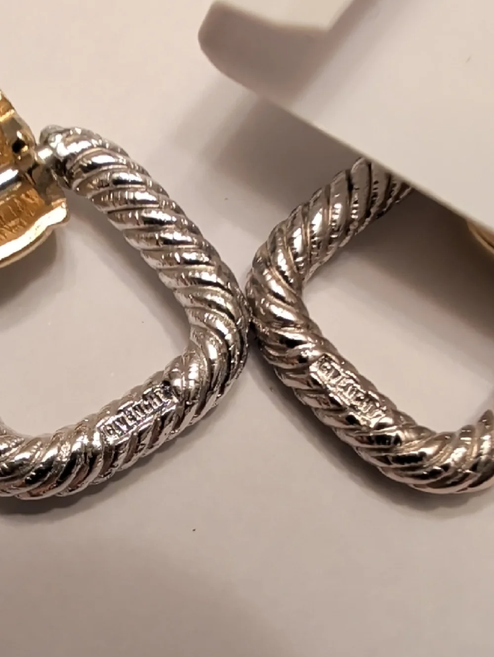 Givenchy Two-Tone Gold and Silver Rope Drop Earrings - Picture 3 of 6